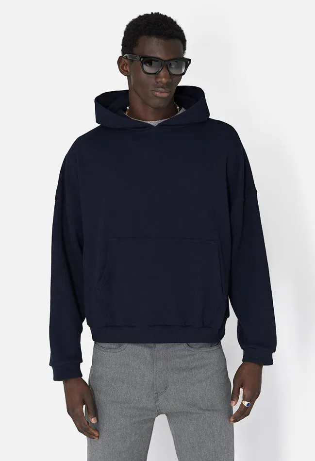 John Elliott Sweatshirts Fleet Weave Terry Hoodie Dark Navy 8211 Men