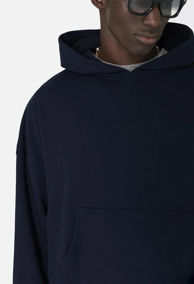 John Elliott Sweatshirts Fleet Weave Terry Hoodie Dark Navy 8211 Men