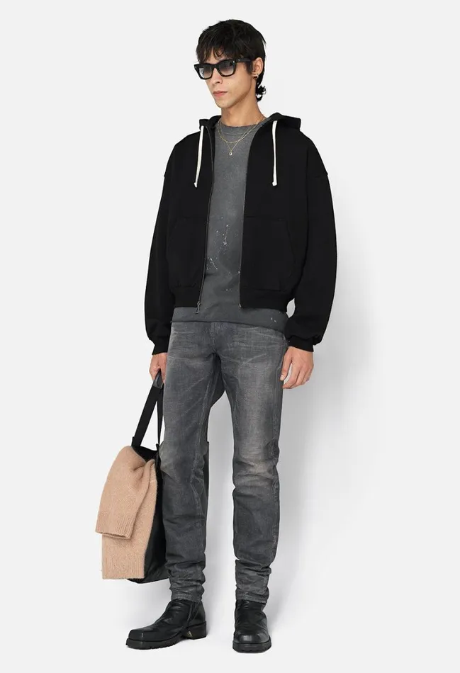 John Elliott Sweatshirts Studio Fleece Bogota Full Zip Black 8211 Men