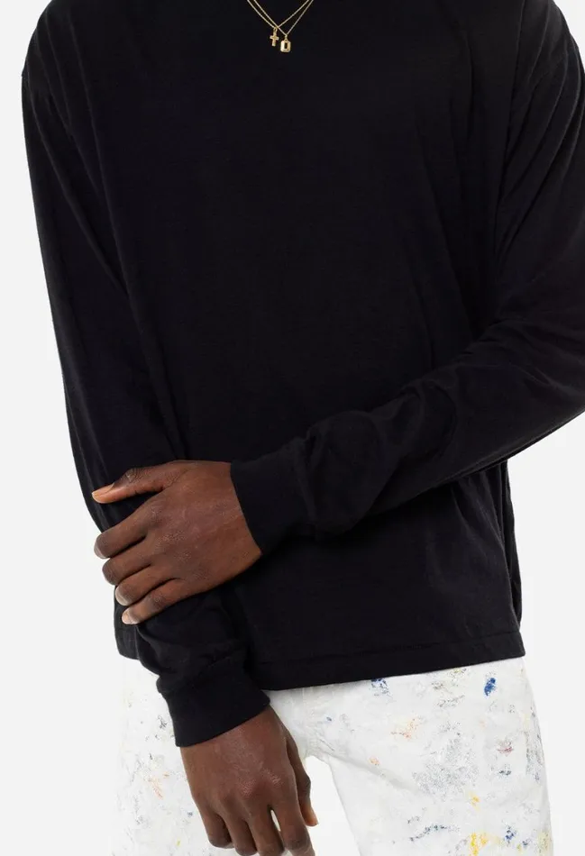 John Elliott Tees Cotton Cashmere Pullover Black 8211 Men John Elliott Tees Cotton Cashmere Pullover Black 8211 Men