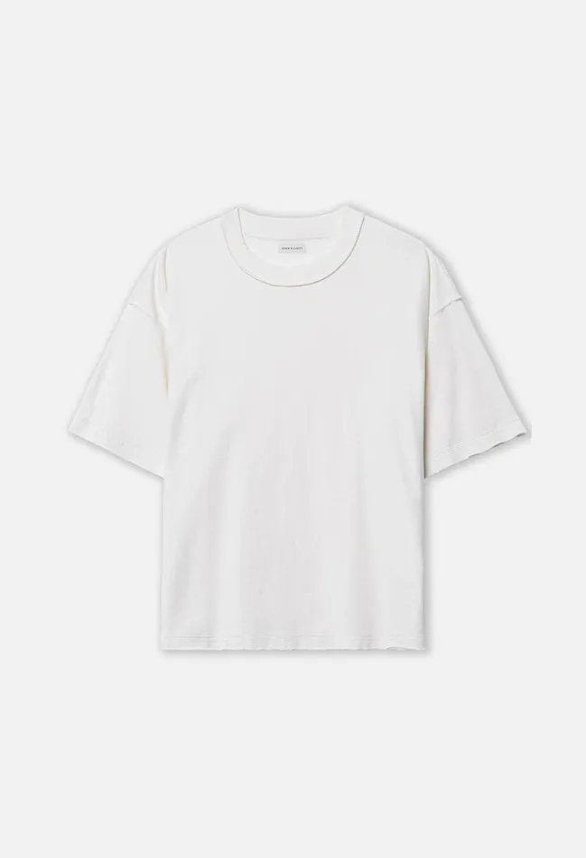 John Elliott Tees Folsom Reversed Cropped Tee Vintage White 8211 Men John Elliott Tees Folsom Reversed Cropped Tee Vintage White 8211 Men
