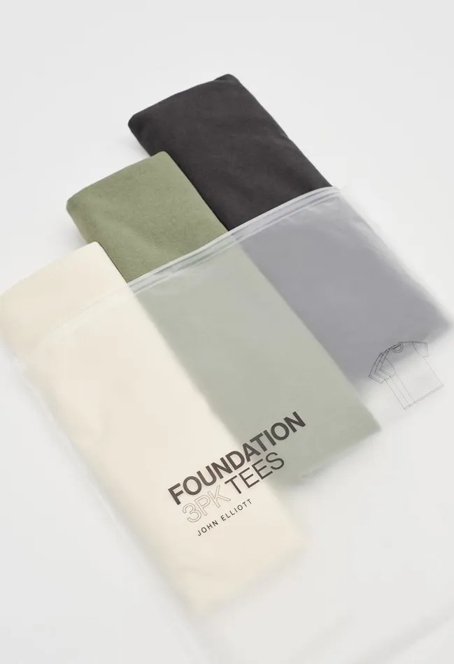 John Elliott Tees Foundation 3 Pack Tees Natural 8211 Men