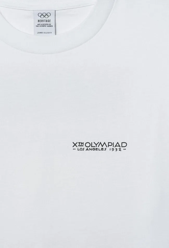 John Elliott Tees John Elliott X Olympic Heritage Los Angeles University Tee White 8211 Men John Elliott Tees John Elliott X Olympic Heritage Los Angeles University Tee White 8211 Men