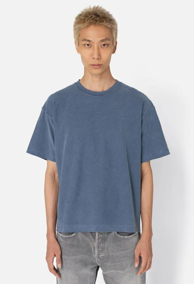 John Elliott Tees Reversed Cropped Tee Washed Cadet 8211 Men
