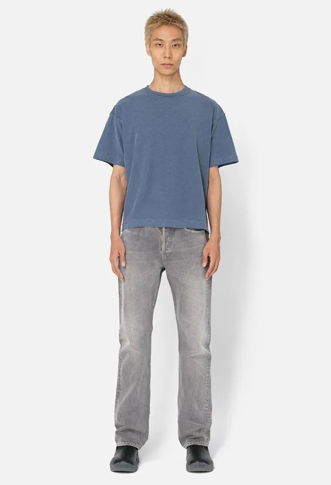 John Elliott Tees Reversed Cropped Tee Washed Cadet 8211 Men John Elliott Tees Reversed Cropped Tee Washed Cadet 8211 Men