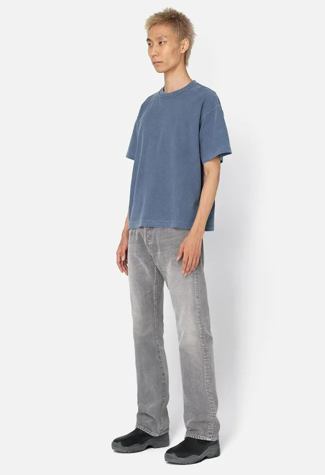 John Elliott Tees Reversed Cropped Tee Washed Cadet 8211 Men John Elliott Tees Reversed Cropped Tee Washed Cadet 8211 Men