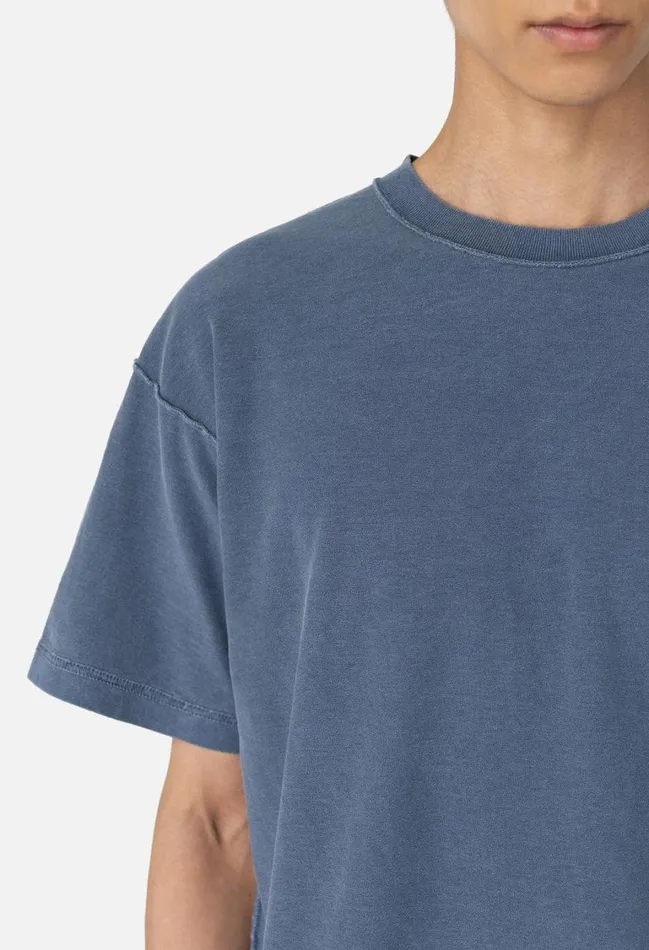 John Elliott Tees Reversed Cropped Tee Washed Cadet 8211 Men John Elliott Tees Reversed Cropped Tee Washed Cadet 8211 Men
