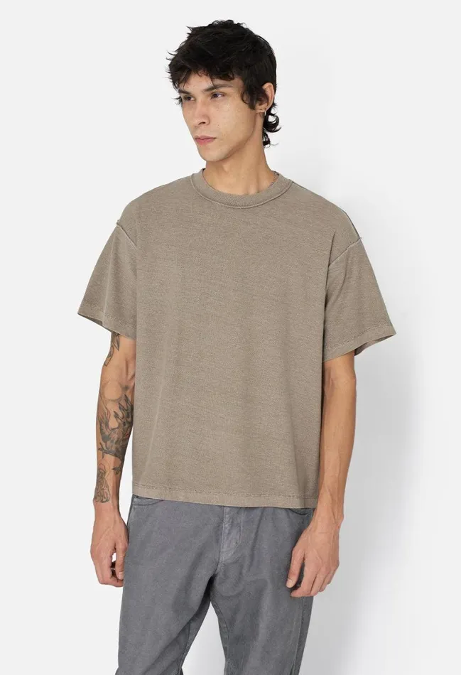 John Elliott Tees Reversed Cropped Tee Washed Oak 8211 Men John Elliott Tees Reversed Cropped Tee Washed Oak 8211 Men