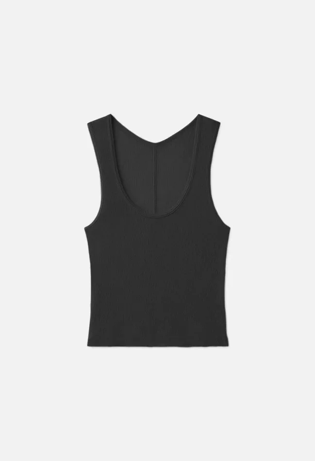 John Elliott Tops Gauze Rib Tank Black 8211 Women John Elliott Tops Gauze Rib Tank Black 8211 Women