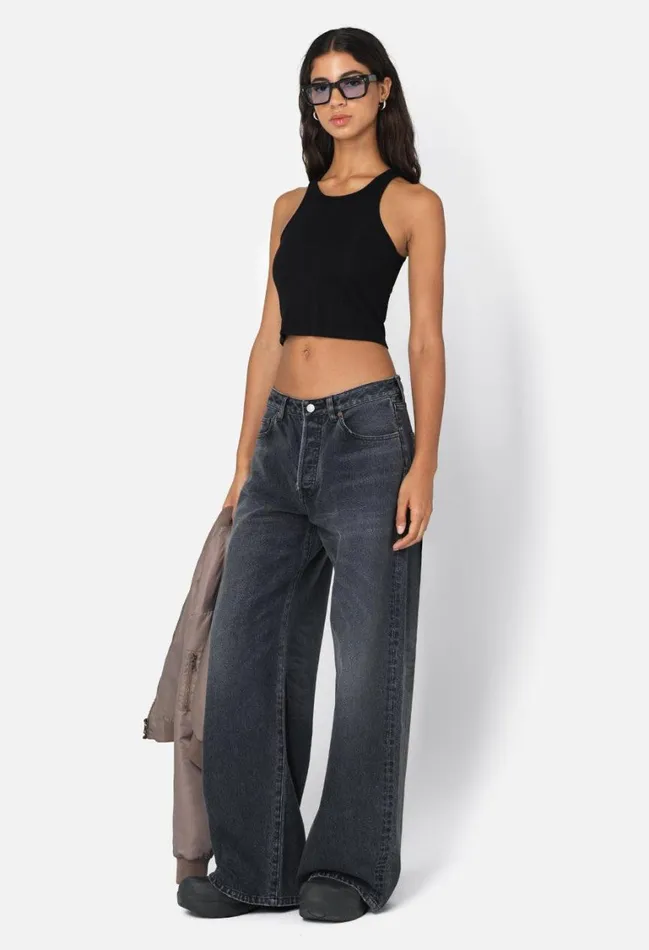 John Elliott Tops Gemini Rib Cropped Tank Black 8211 Women John Elliott Tops Gemini Rib Cropped Tank Black 8211 Women