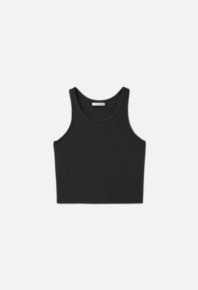 John Elliott Tops Gemini Rib Cropped Tank Black 8211 Women John Elliott Tops Gemini Rib Cropped Tank Black 8211 Women