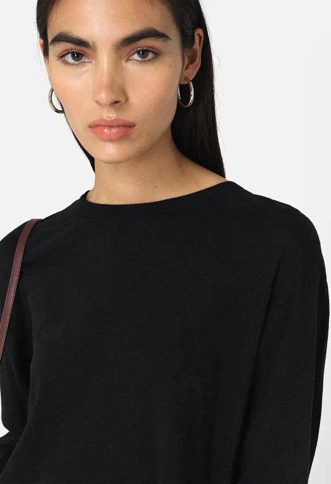 John Elliott Tops Jersey Ls Cropped Tee Black 8211 Women