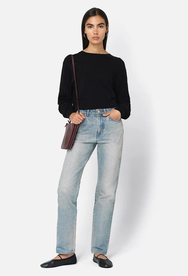 John Elliott Tops Jersey Ls Cropped Tee Black 8211 Women John Elliott Tops Jersey Ls Cropped Tee Black 8211 Women