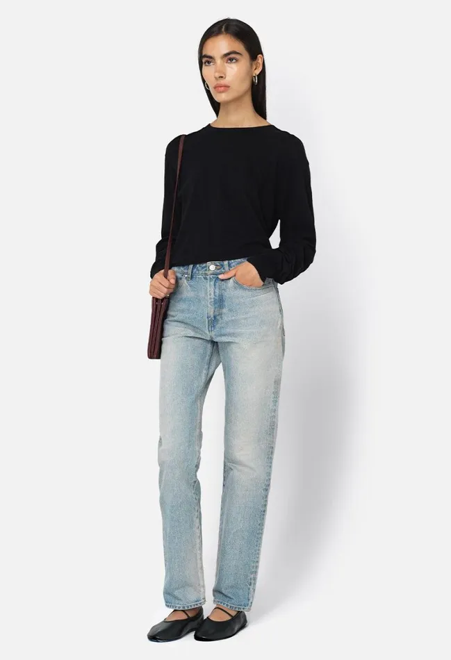 John Elliott Tops Jersey Ls Cropped Tee Black 8211 Women John Elliott Tops Jersey Ls Cropped Tee Black 8211 Women