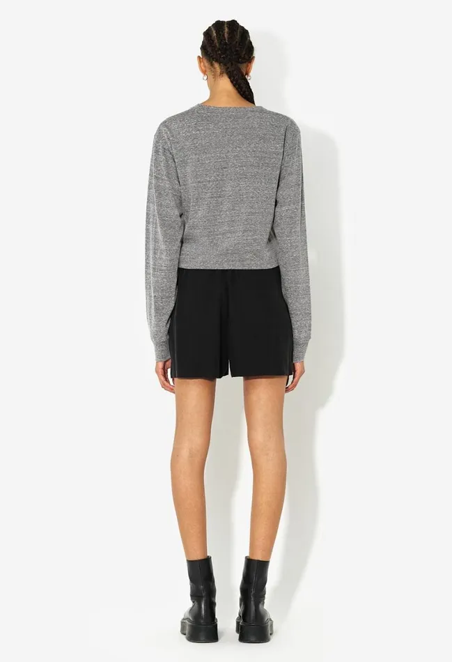 John Elliott Tops Jersey Ls Cropped Tee Triblend Grey 8211 Women