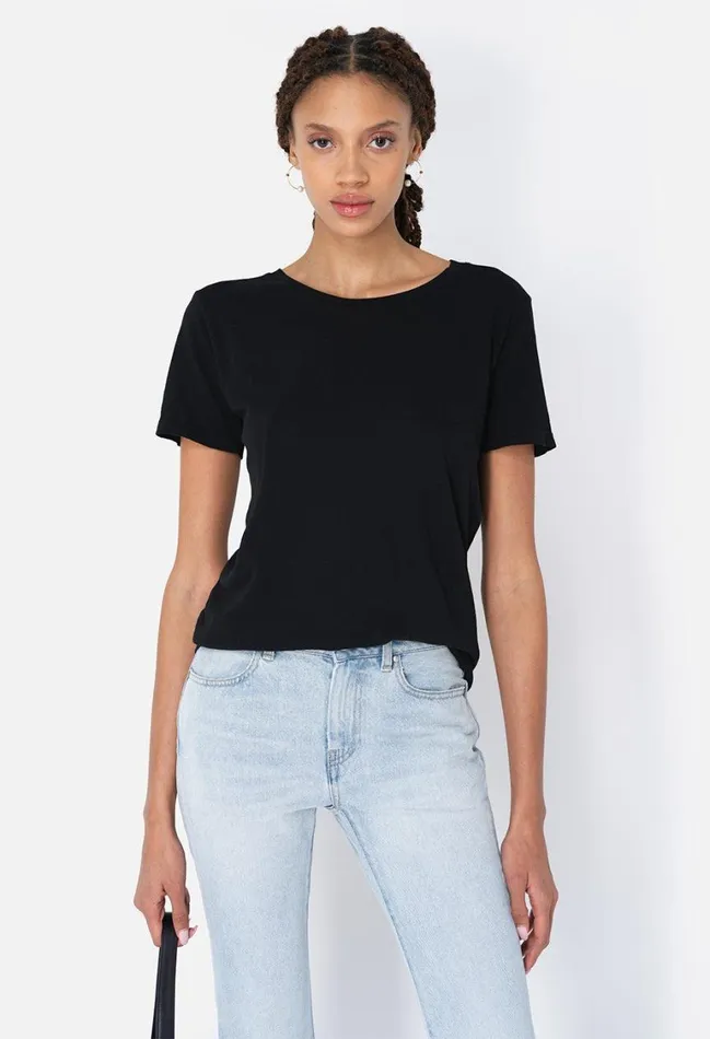 John Elliott Tops Recycled Jersey Vintage Tee Black 8211 Women