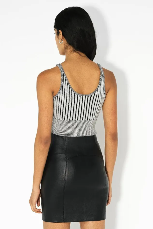 John Elliott Tops Silk Cotton Rib Tank Charcoal 8211 Women John Elliott Tops Silk Cotton Rib Tank Charcoal 8211 Women