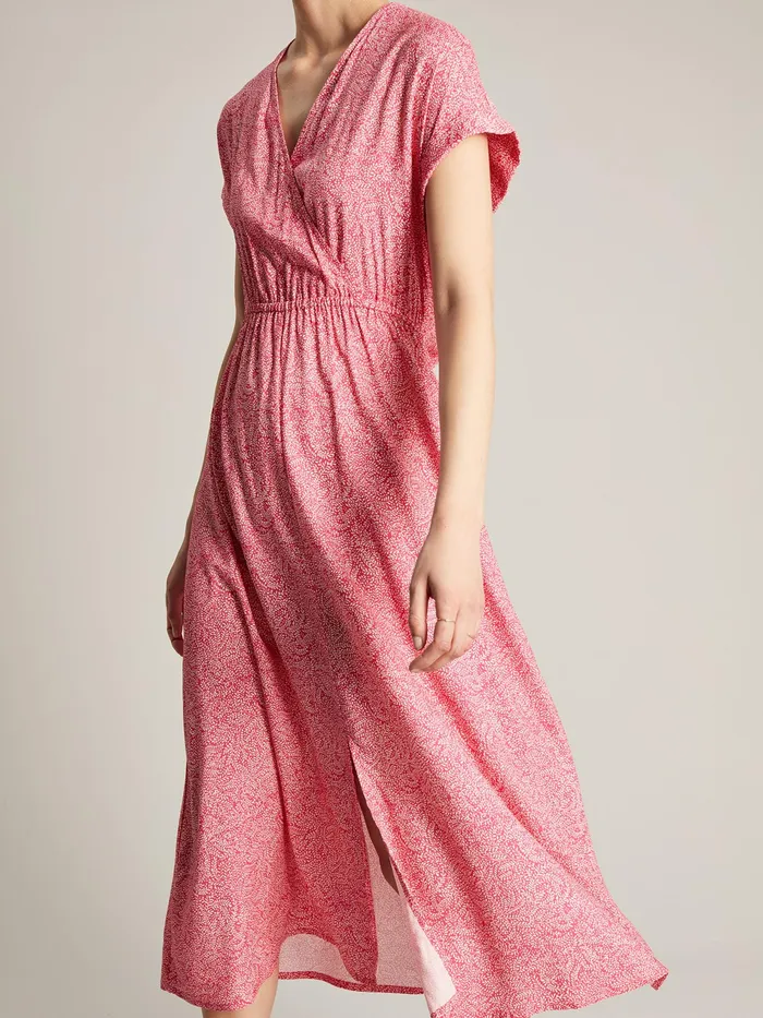 Joules Abigail 8211 Pink VNeck With Slit Dress Women Dresses