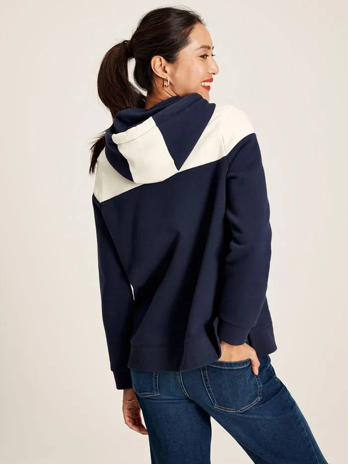 Joules Alexa 8211 Navy Blue Embroidered Hoodie Women Sweatshirts and Hoodies