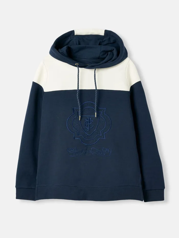 Joules Alexa 8211 Navy Blue Embroidered Hoodie Women Sweatshirts and Hoodies