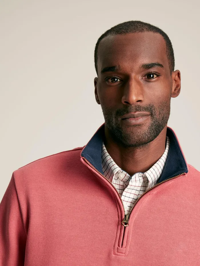 Joules Alistair 8211 Pink French Ribbed Quarter Zip Sweatshirt Men Sweatshirts and Hoodies Joules Alistair 8211 Pink French Ribbed Quarter Zip Sweatshirt Men Sweatshirts and Hoodies