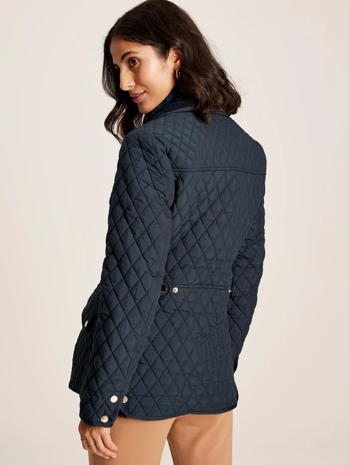 Joules Allendale 8211 Navy Showerproof Diamond Quilted Jacket Women Raincoats