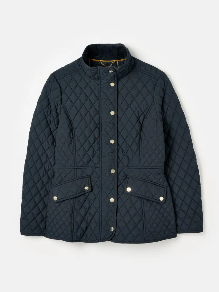 Joules Allendale 8211 Navy Showerproof Diamond Quilted Jacket Women Raincoats