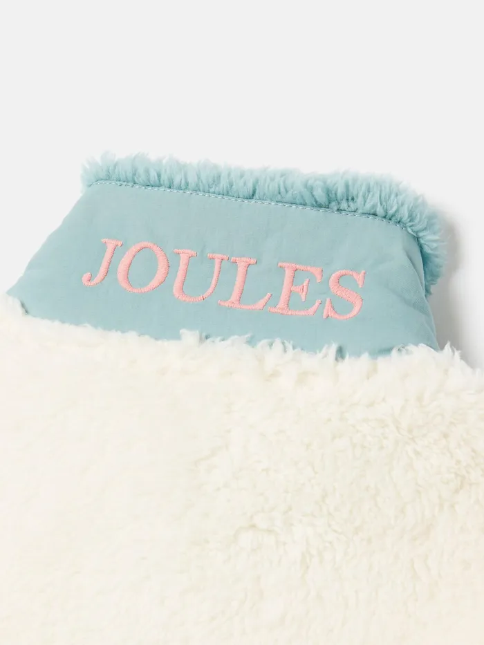 Joules Always Cosy 8211 CreamBlue Half Zip Fleece Girls Coats and Jackets