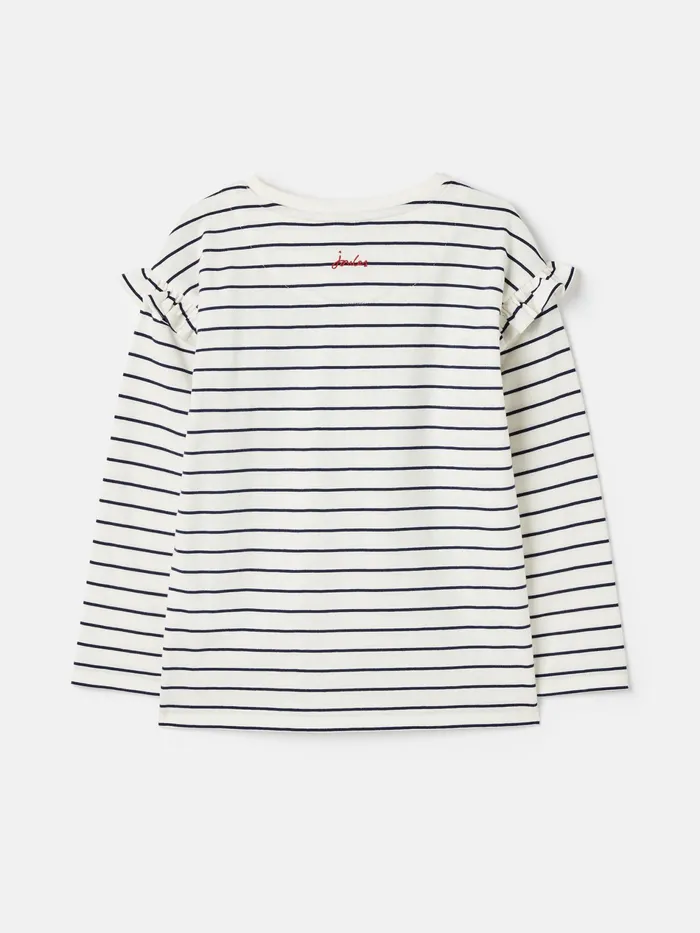 Joules Angelica 8211 BlueWhite Printed Long Sleeve Top Girls Tops and Tshirts