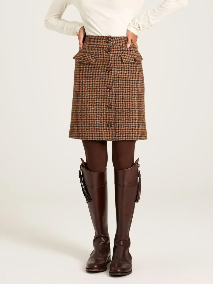 Joules Avery 8211 Check Tweed Skirt Women Skirts