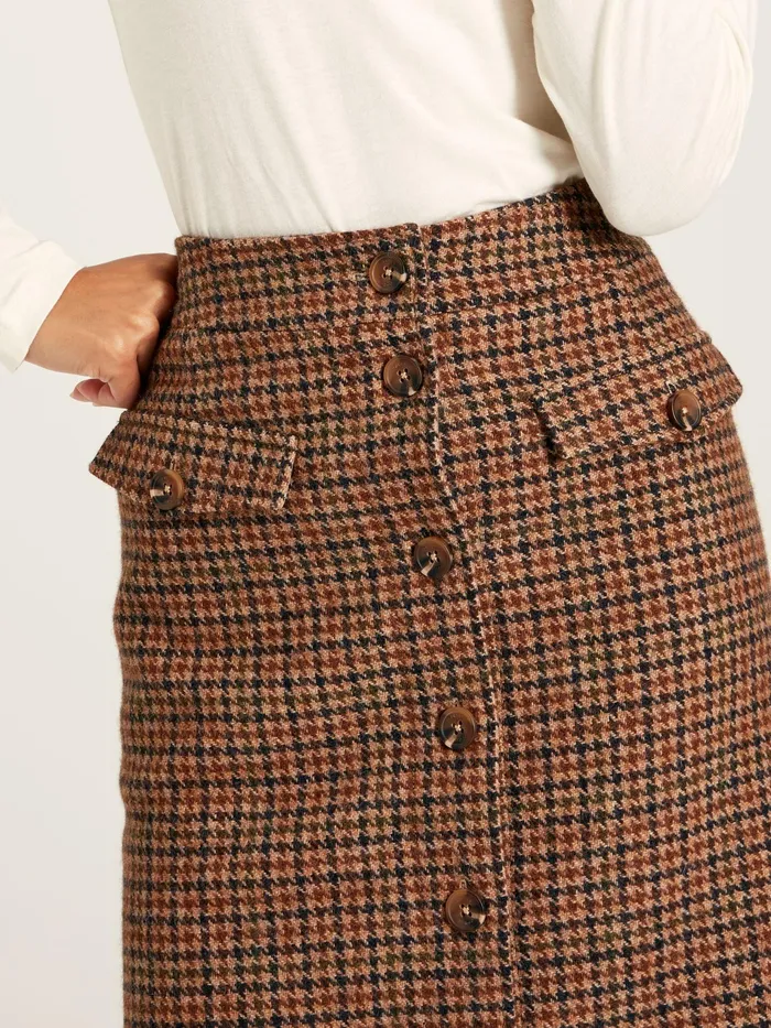 Joules Avery 8211 Check Tweed Skirt Women Skirts