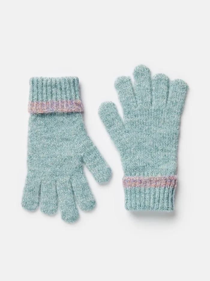 Joules Beatrice 8211 Blue Knitted Gloves Girls Accessories