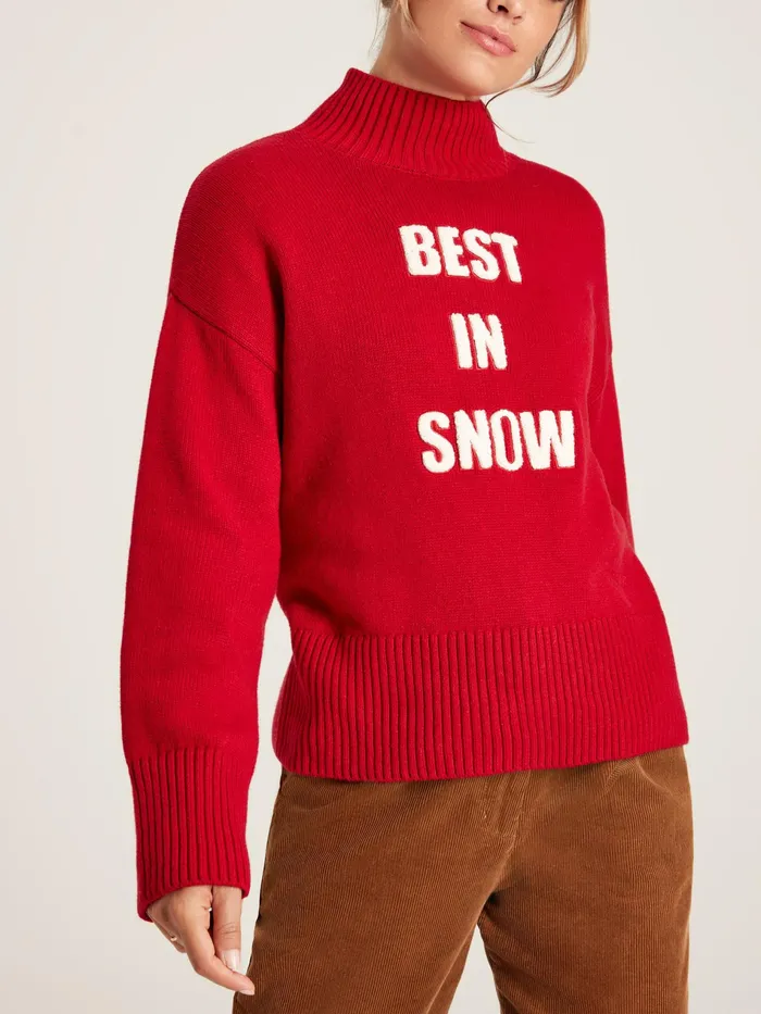 Joules Belle 8211 Red Best In Snow Jumper Women Knitwear