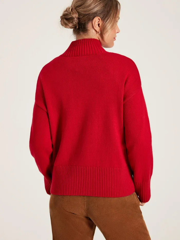 Joules Belle 8211 Red Best In Snow Jumper Women Knitwear