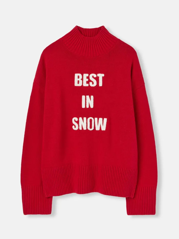 Joules Belle 8211 Red Best In Snow Jumper Women Knitwear