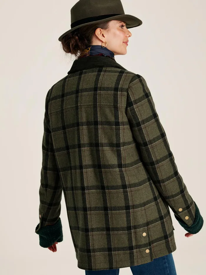 Joules Berkley 8211 Green Tweed Fieldcoat Women Coats and Jackets