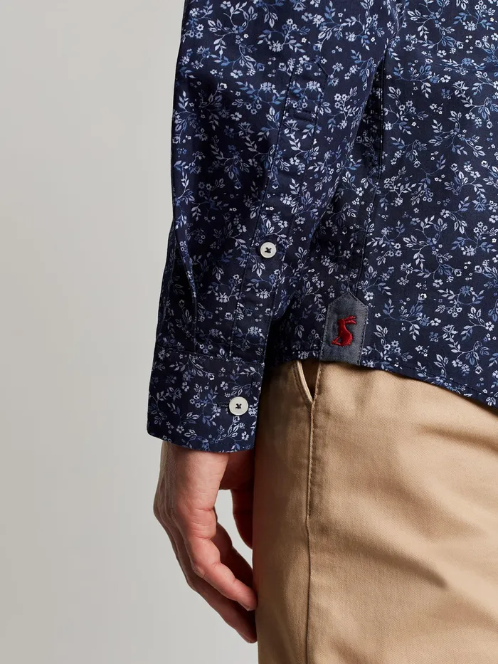Joules Blue Long Sleeve Classic Fit Printed Shirt Men Shirts