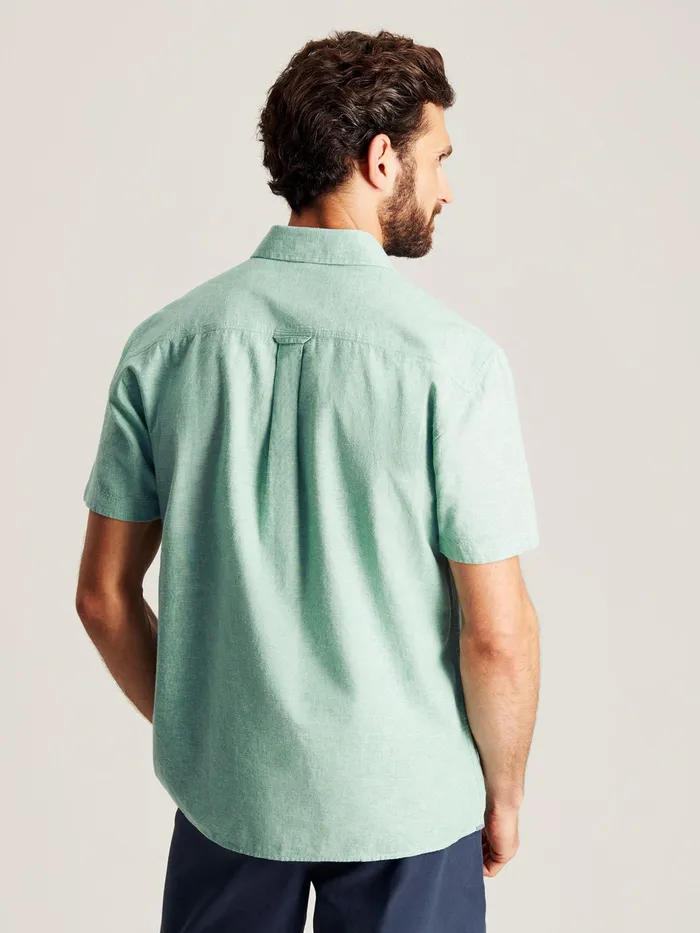 Joules Breaker 8211 Green Short Sleeve Linen Shirt Men Shirts