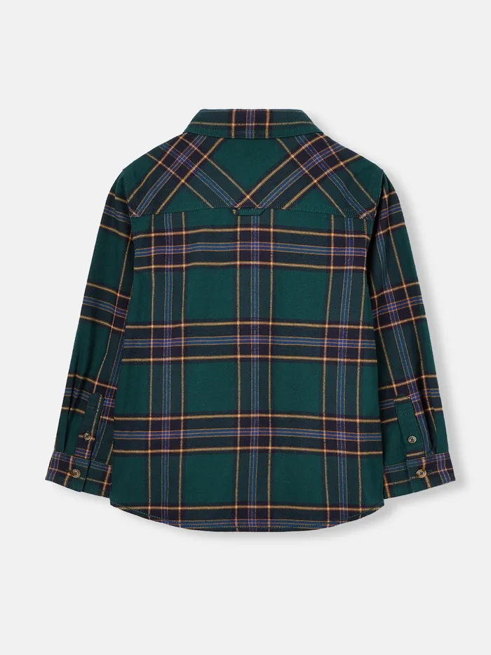 Joules Buchannan 8211 Green Checked Brushed Shirt Boys Tops and Tshirts