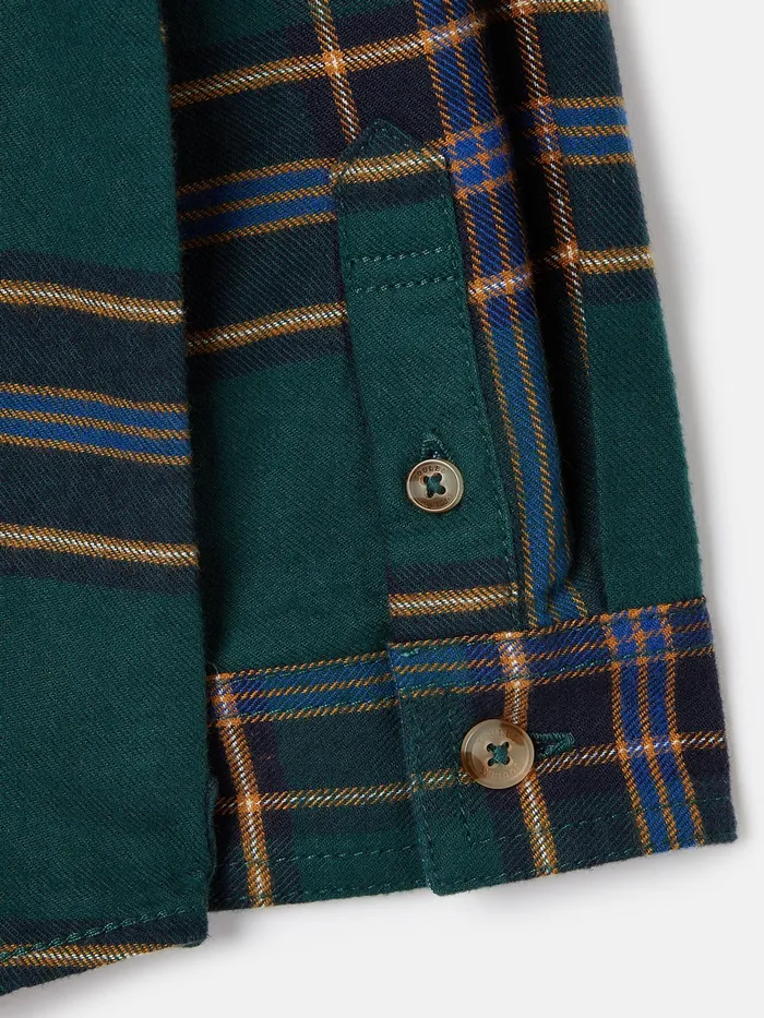 Joules Buchannan 8211 Green Checked Brushed Shirt Boys Tops and Tshirts