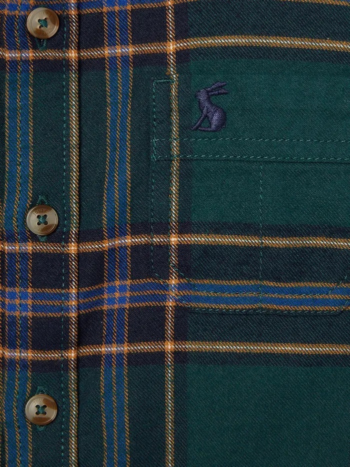 Joules Buchannan 8211 Green Checked Brushed Shirt Boys Tops and Tshirts