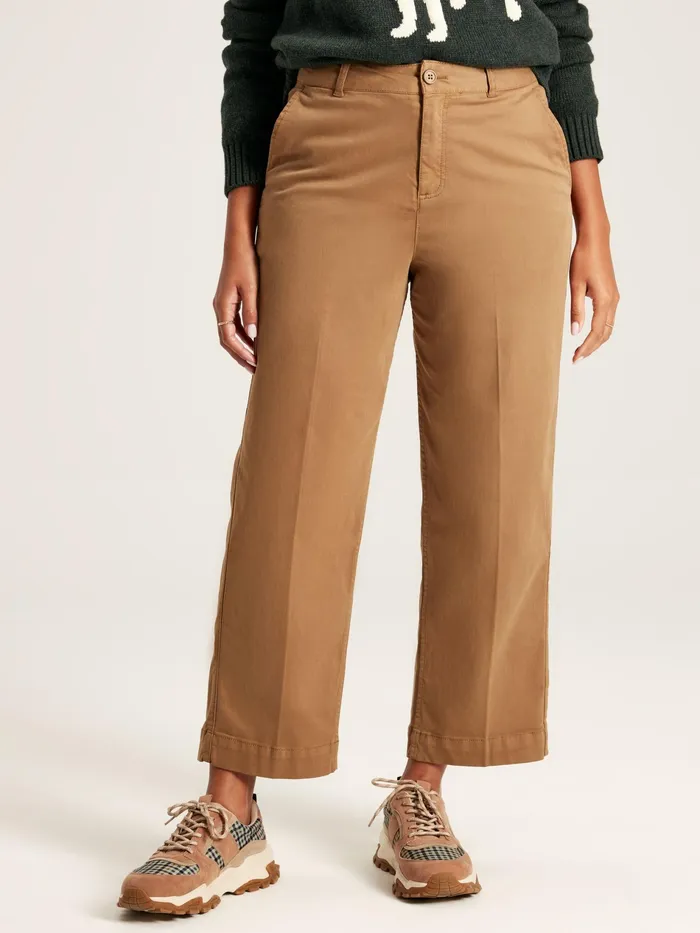 Joules Cedar 8211 Tan Brown Straight Leg Chinos Women Trousers and Leggings