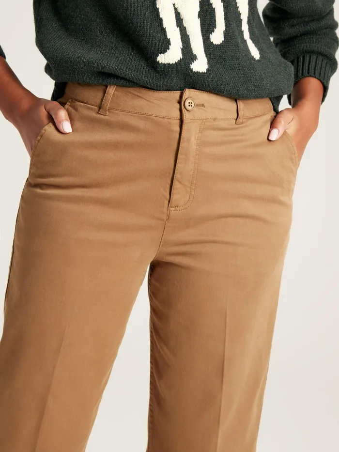 Joules Cedar 8211 Tan Brown Straight Leg Chinos Women Trousers and Leggings