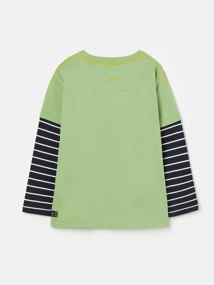 Joules Chomp 8211 Green Long Sleeve Artwork Top Boys Tops and Tshirts