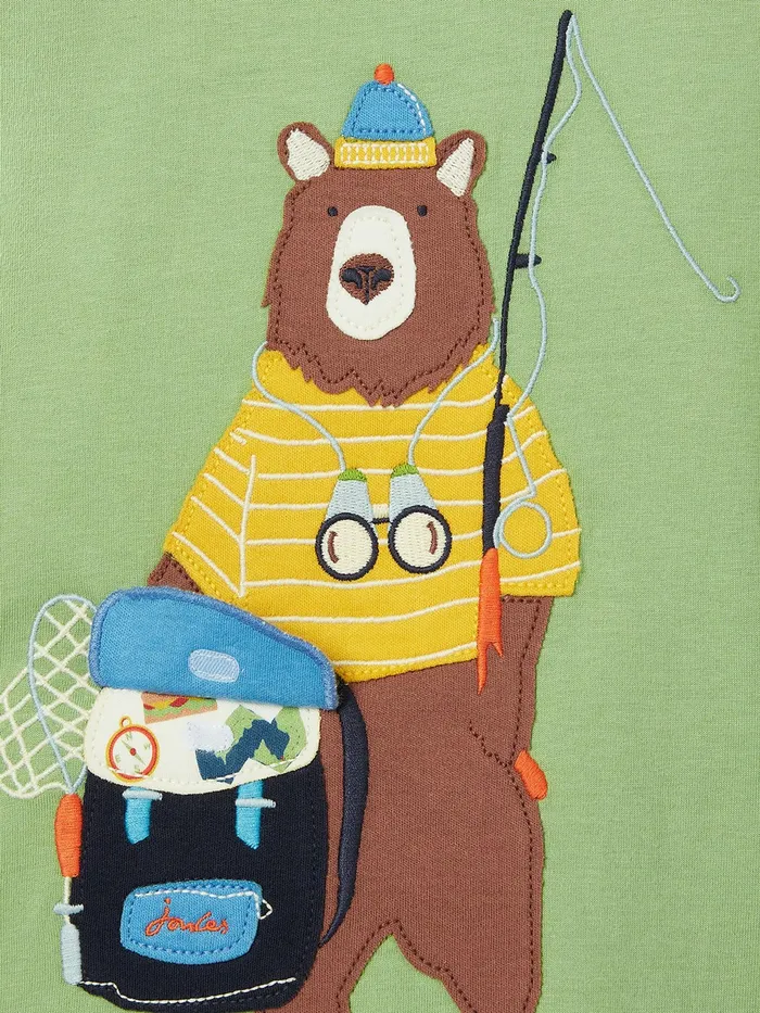 Joules Chomp 8211 Green Long Sleeve Artwork Top Boys Tops and Tshirts