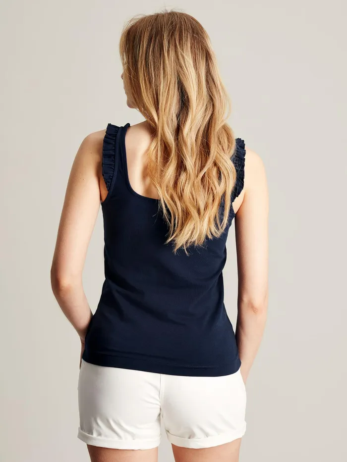 Joules Claire 8211 Blue Frill Vest Women Tops
