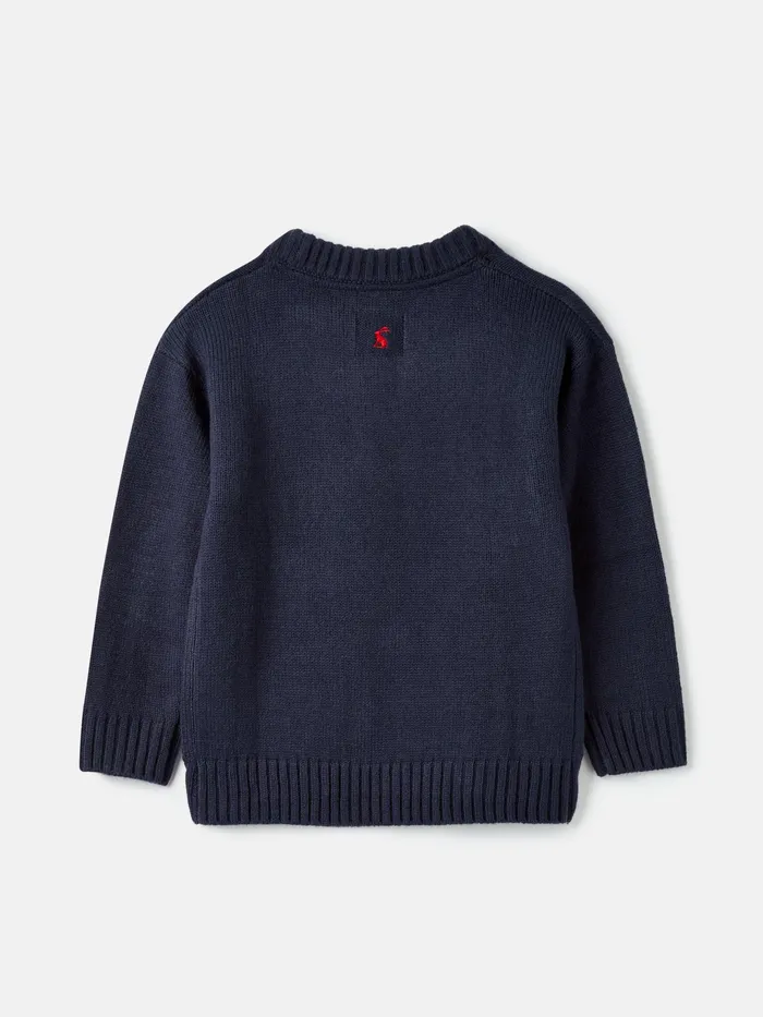 Joules Clementine 8211 Navy Horse Christmas Knitwear Girls Knitwear