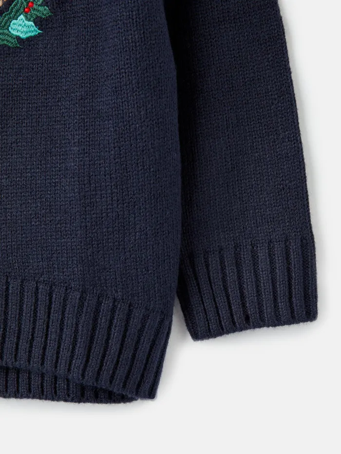 Joules Clementine 8211 Navy Horse Christmas Knitwear Girls Knitwear