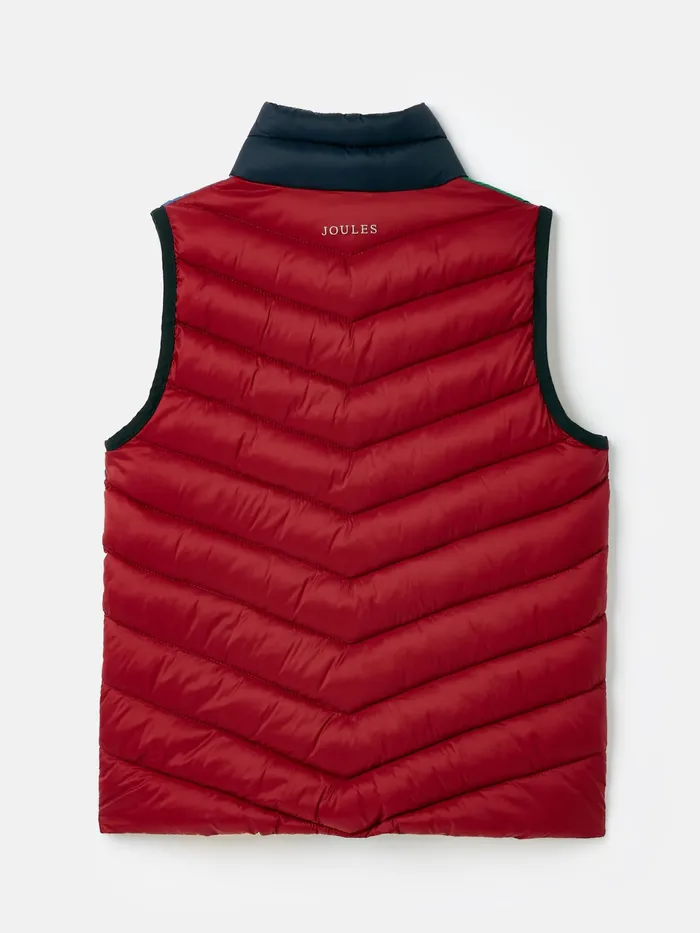 Joules Crofton 8211 Navy Blue Hotchpotch Showerproof Gilet Boys Coats and Jackets