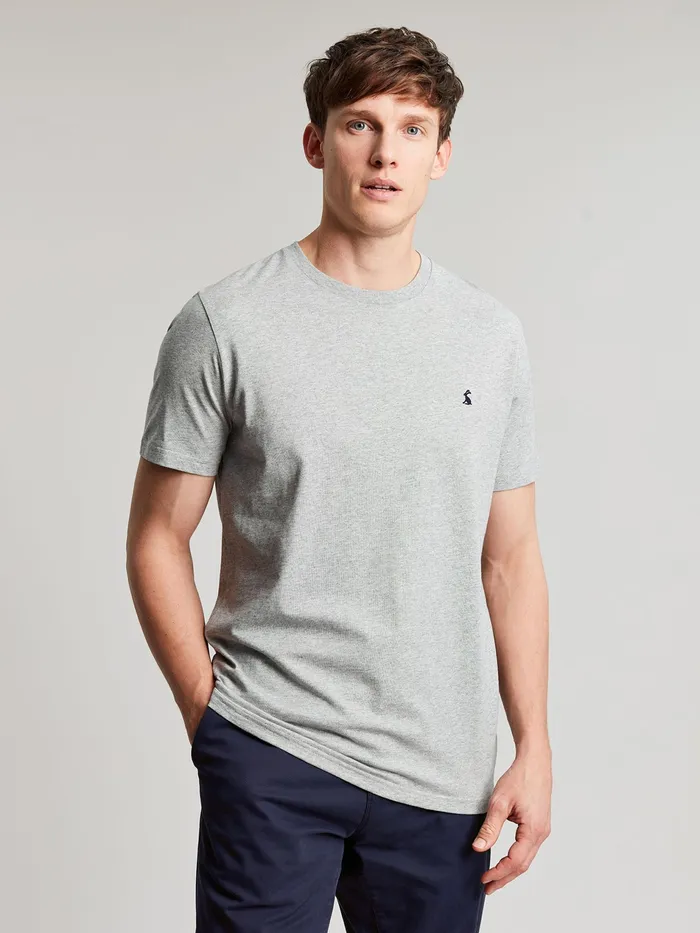 Joules Denton 8211 Grey Plain Jersey TShirt Men Tops and Tshirts